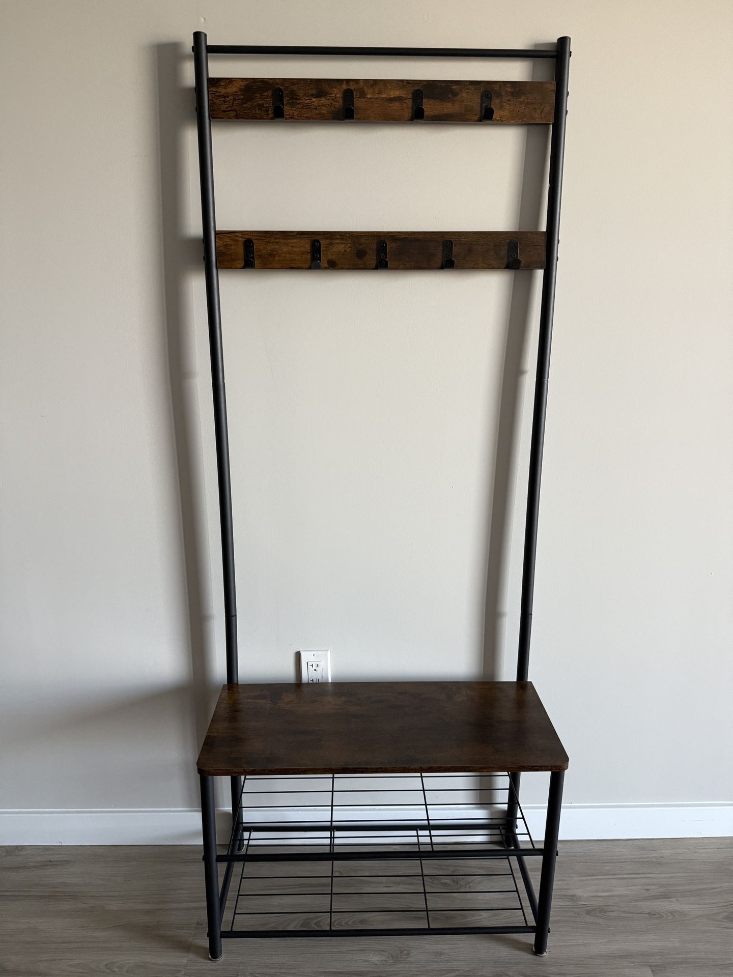 3‑in‑1 Coat Rack with Shoe Bench & Shoe Rack