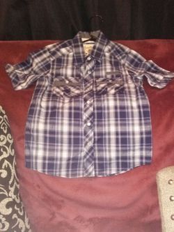 Nice blue and white button down shirt .. Size 8