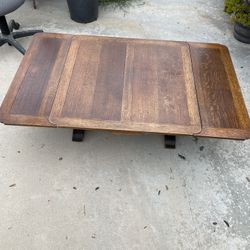 Antique Coffee Table W Leaves