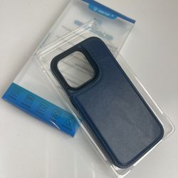 iPhone 15 Pro Wallet Case With Card Holder Blue