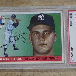 1955 Topps #99 Frank Leja PSA 8 NM-MT New York Yankees Baseball Card. 