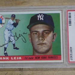 1955 Topps #99 Frank Leja PSA 8 NM-MT New York Yankees Baseball Card. 