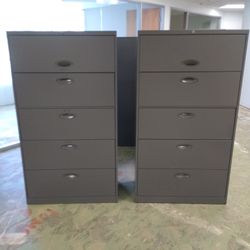 (16) STEELCASE 5-DRAWER LATERAL HON LOCK OFFICE FILE CABINET FILING GREY OFFICE BUSINESS TOOL BOX RACK COMMERCIAL INDUSTRIAL QUALITY