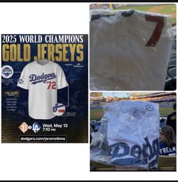Los Angeles Dodgers 2025 World Series Gold Jersey Blake Snell SGA 5/13/26 XL