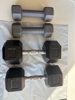 Dumbbells pair 10pounds and pair25pounds  $45