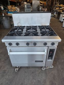 Imperial IDR-6-C 36" 6 Burner Gas Range w/ Convection Oven Nat Gas Works Good!