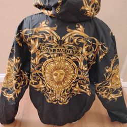 VERSACE Baroque Sun Print Reversible Jacket Black 50R