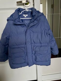 Uniqlo Kids Girls Boys Blue Puffer Down Jacket Winter Coat Size 5-6