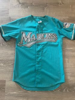 Florida Marlins Original Teal Jersey Autographed by Cliff Floyd Small