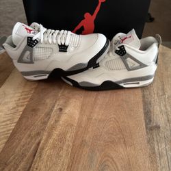 Air Jordan 4 Retro White Cement Sneakers Size 12