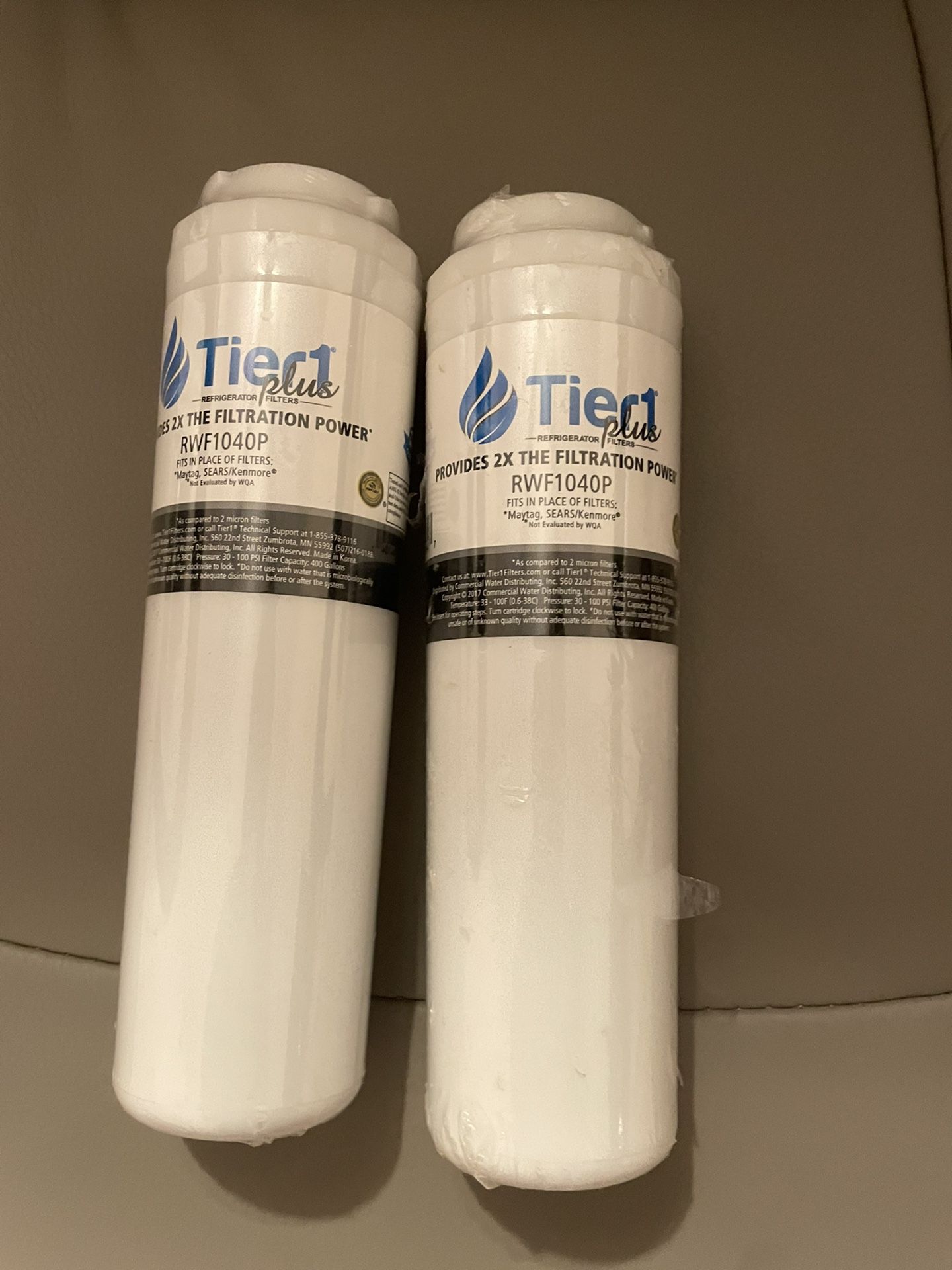 2 Tier1 Plus Water Filter For Refrigerators REF1040P