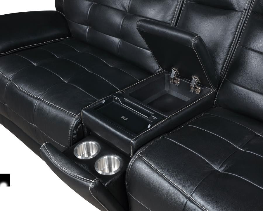 New Top Grain Real Leather Sectional Sofa With Power Recliners Power Head Rests USB And Wireless Charging Station