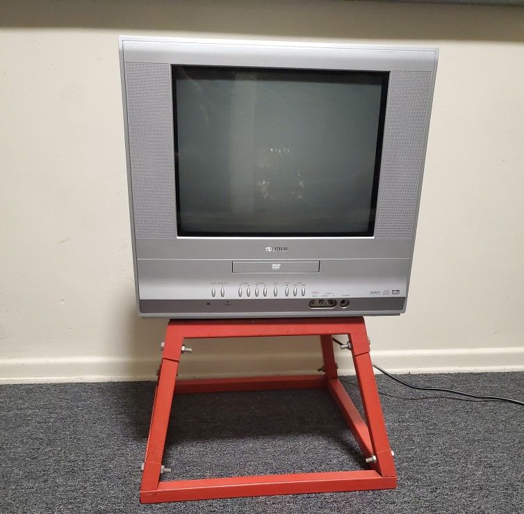 Toshiba Flat 14" CRT TV For Retro Gaming w/ Built In Dvd Player