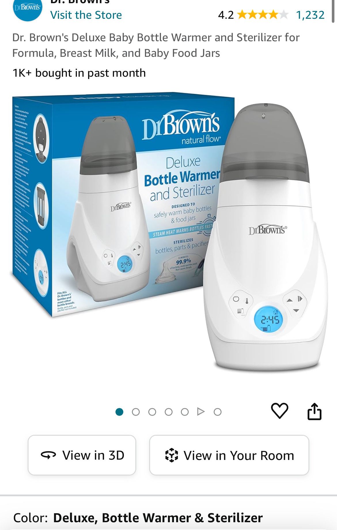 Dr. Brown's Deluxe Baby Bottle Warmer and Sterilizer 