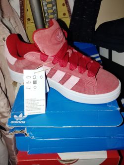 Adidas Campus 00s SneakersRed and  Pink Suede. Woman's Size 7. Brand new with tags and box. Box is messed up.  Really cute sneaker!!