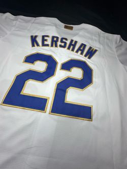 Dodgers Jerseys – Kershaw - Gold Champs
