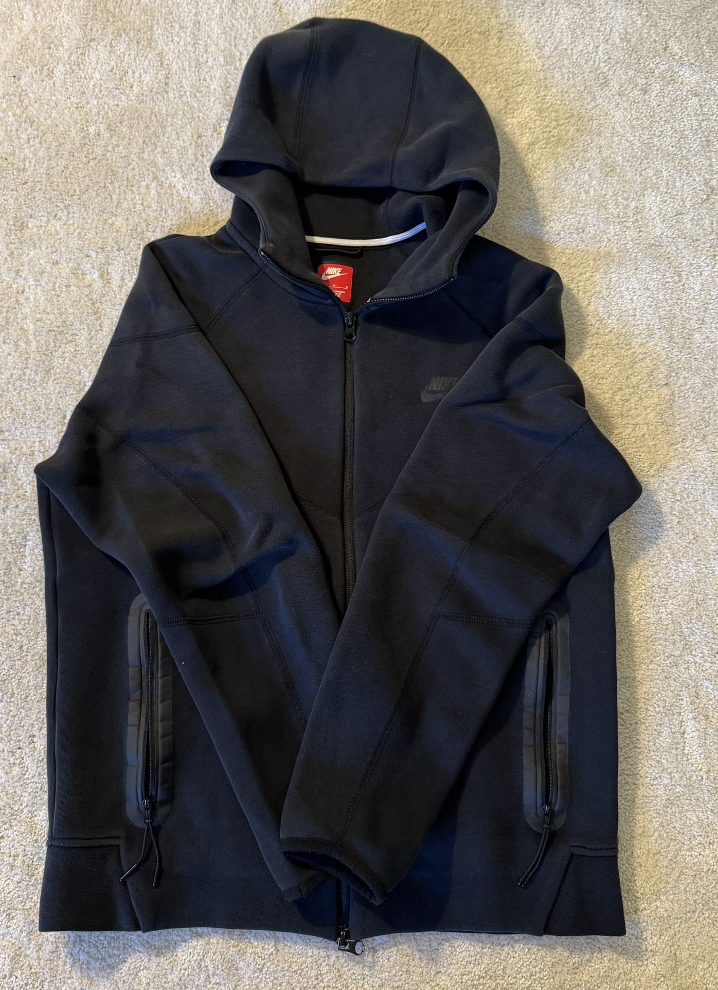 Nike Tech Hoodie Black Original Size (M) Heavyweight Cotton
