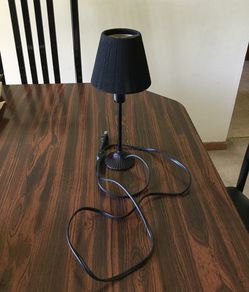 Black metal base desk lamp