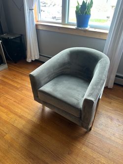 Grey Velvet Accent Chair