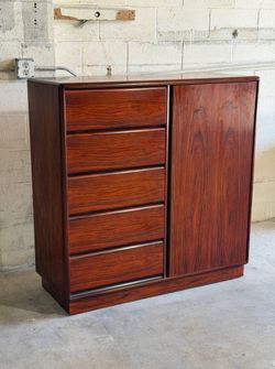 Danish Mid Century Modern Rosewood Gentleman’s Chest Dresser by Brouer