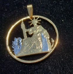 Gift France 20 Cent Woman On Throne Coin Pendant Jewelry Necklace