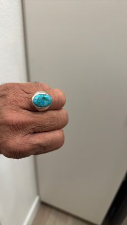 Blue turquoise  oval Gemstone  men’s ring