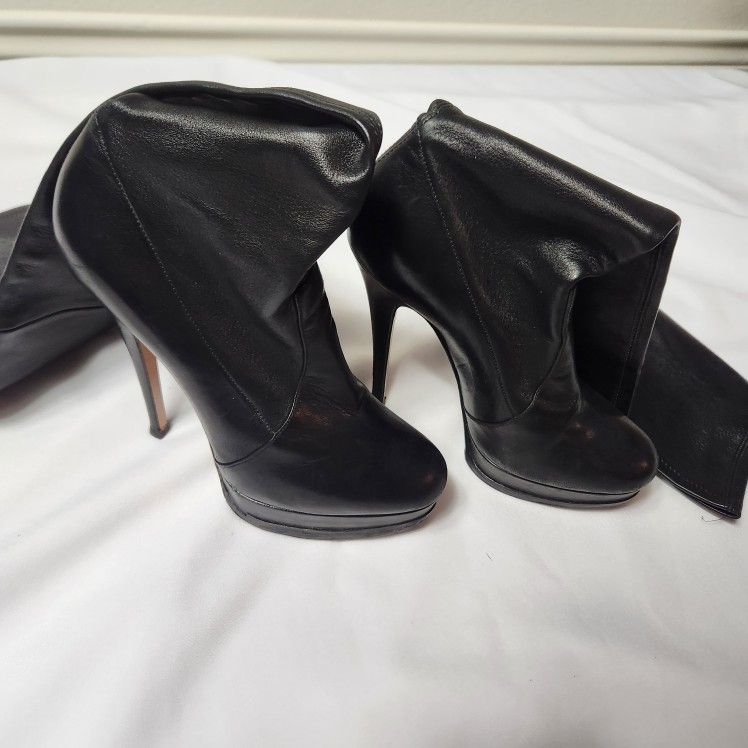 Casadei Over-The-Knee Leather Stiletto Boots