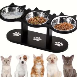 Raised Puppy Dogs Cats Food Bowls