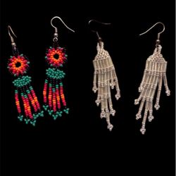 Bundle of two seed beads pierced earrings NWOT handmade