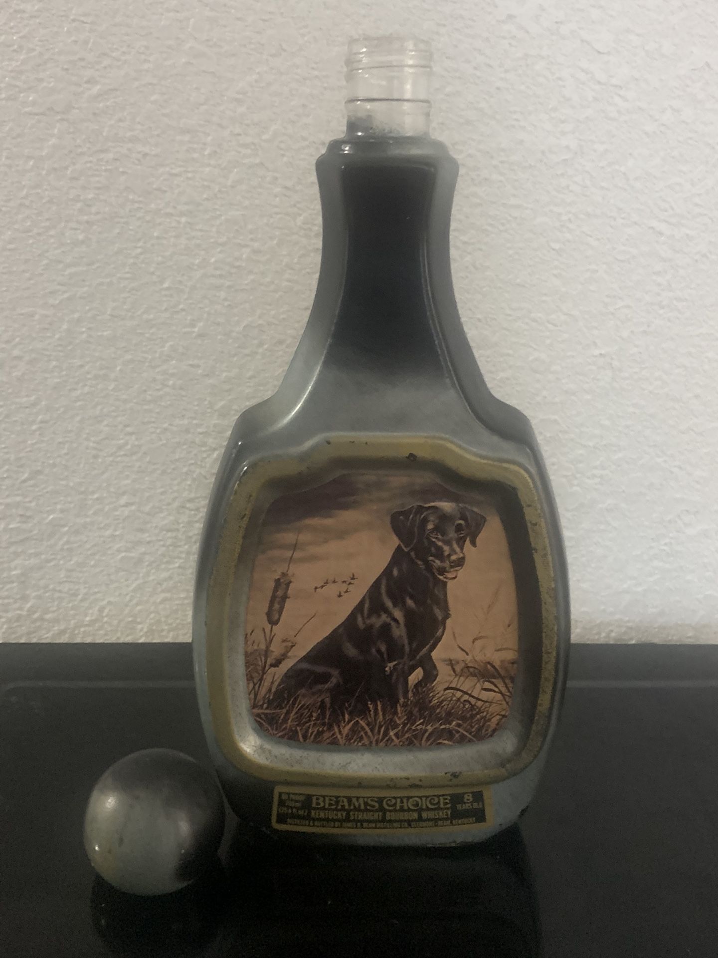 Collectible Vintage Jim Beam Bottle W/James Lockhart Labrador Painting