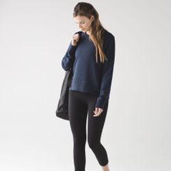 LULULEMON Heathered Naval Blue Crewneck Oversized Split Long Sleeve Pullover