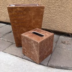 Bathroom Decor Trash can & Tissue Box 