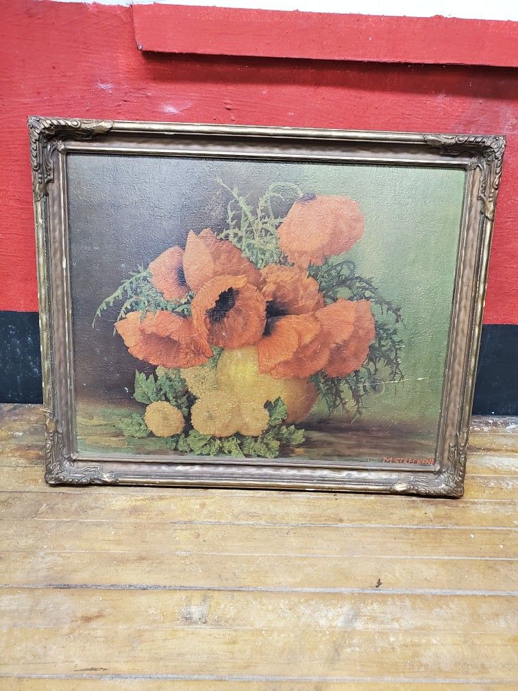 Signed Flower Painting