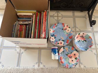 Free(with other purchase)Kid’s Books, New Unopened 2 Racquetball Balls, 18pc Plastic Dishes Set Dishwasher Safe