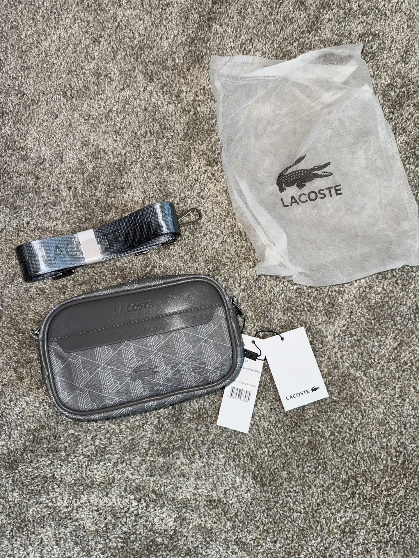 Grey Lacoste Shoulder Bag