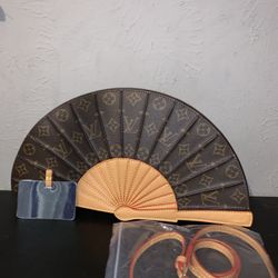 Louis Vuitton Monogram Fan Clutch in Brown and Tan