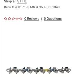 New Stihl 100" Chainsaw Blade