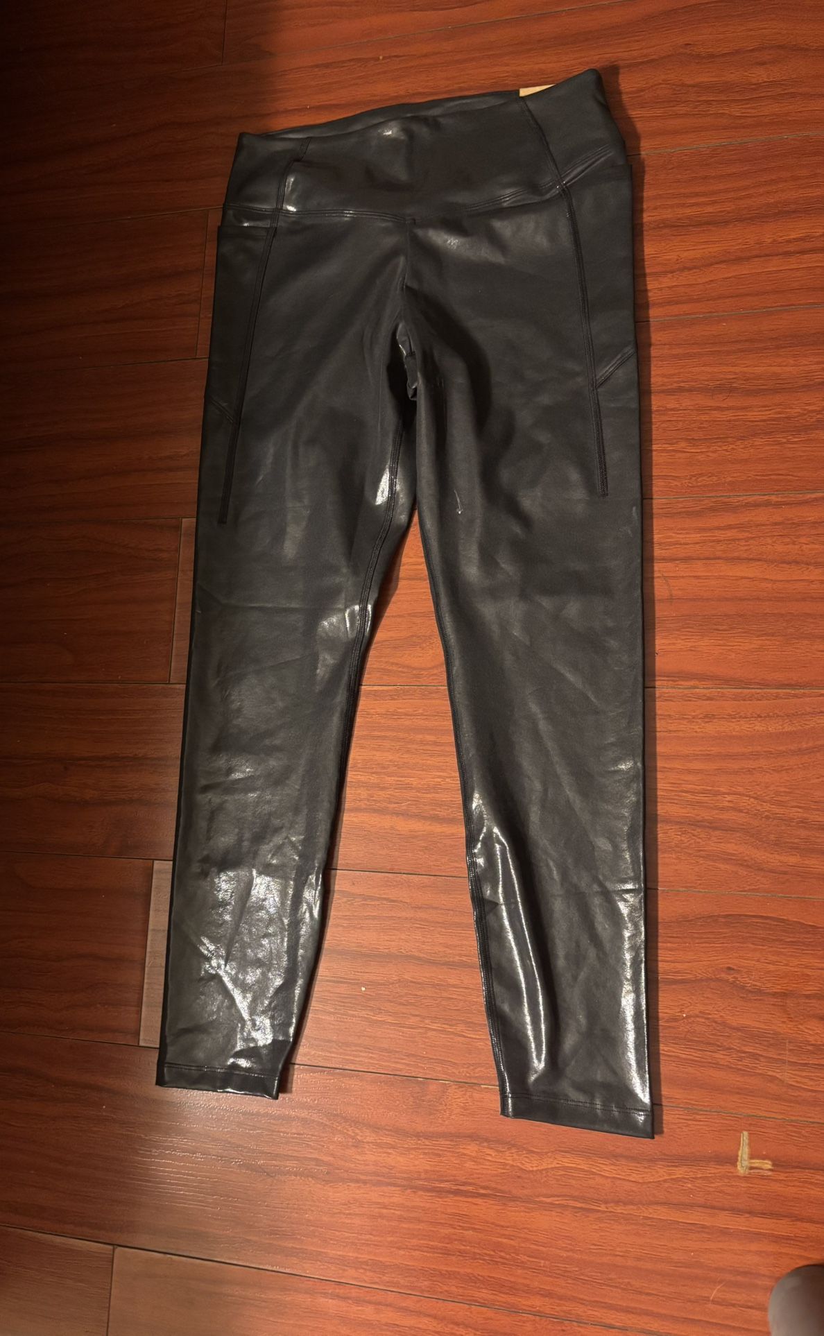 Pink Nation Gray Leggings Shiny Size Large 