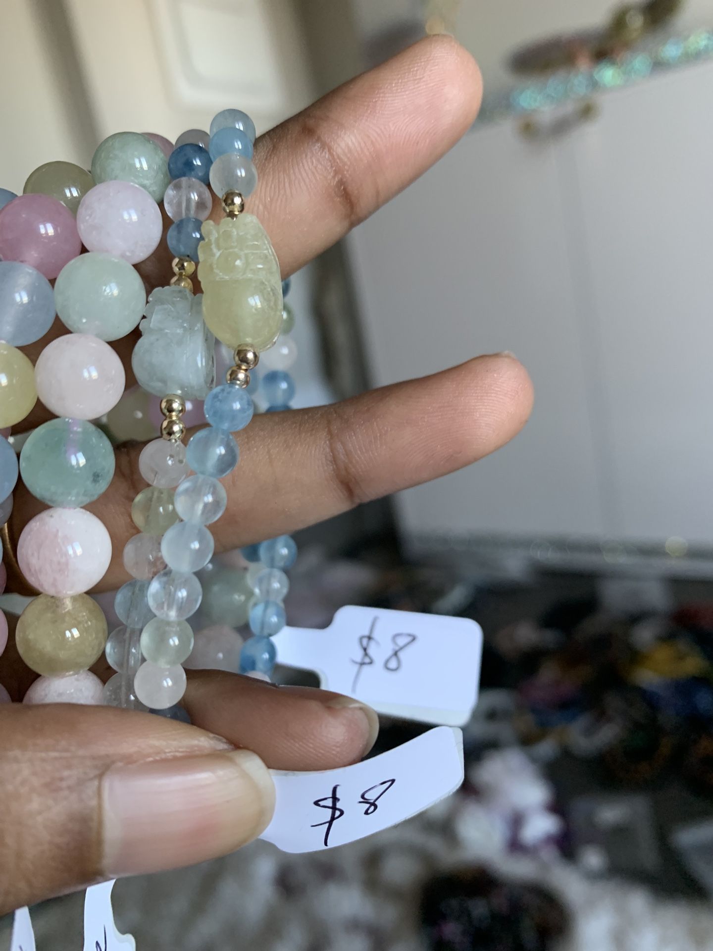 Natural Morganite bracelets