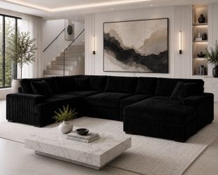 BLACK CORDUROY SLEEPER SECTIONAL 🖤😍🖤😍