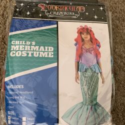 Child Girl Mermaid Halloween Costume Size Toddler Age 3-4 New In Package 