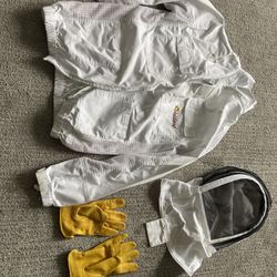 Large Dadant Beekeeping Jacket, Veil, Gloves