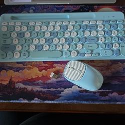 Blue Keyboard And Mouse 