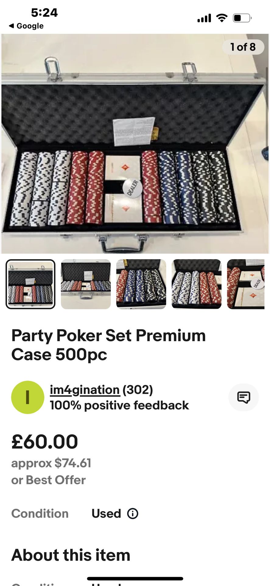 Party Poker Set Premium Case 500pc