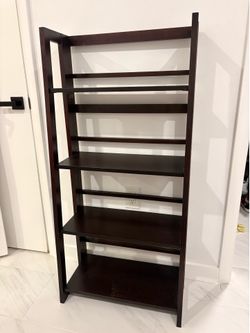 4-Tier dark brown wood Bookshelf / Display Shelf – Storage Rack