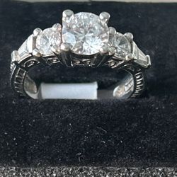 Vintage Art Nouveau Style Silver Ring - size 5.5