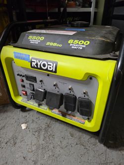 RYOBI GAS 298cc OHV ENGINE 6500 STARTING WATTS & 5500 RUNNING WATTS TO EASILY POWER HOUSEHOLD ESSENTIALS