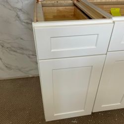 12" Single Drawer Single Door White Shaker Solid Wood Dovetailed Joint Plywood Base Kitchen Cabinet