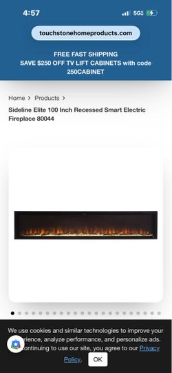 Touchstone 100” electric fire place