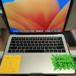 MacBook Pro 2017 13" Retina Display Intel Core i5, 8gb Ram, 128gb SSD, MacOS Ventura Comes with Charger. Microsoft Office Package.  Comes with $30 wor
